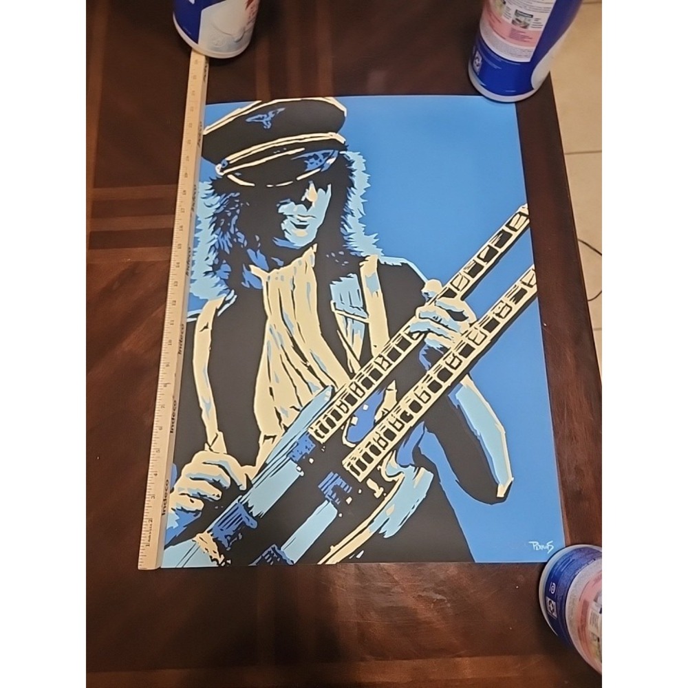 Signed "Perkins 77" Art Print Series - 7725 Jimmy Page Led Zeppeli- Size 18 X 24
